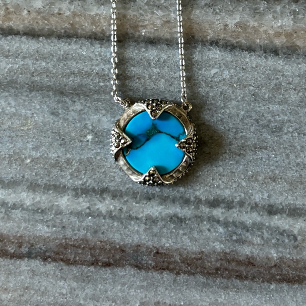 Turquoise and marcasite necklace